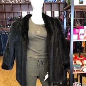 Woman’s black mink coat